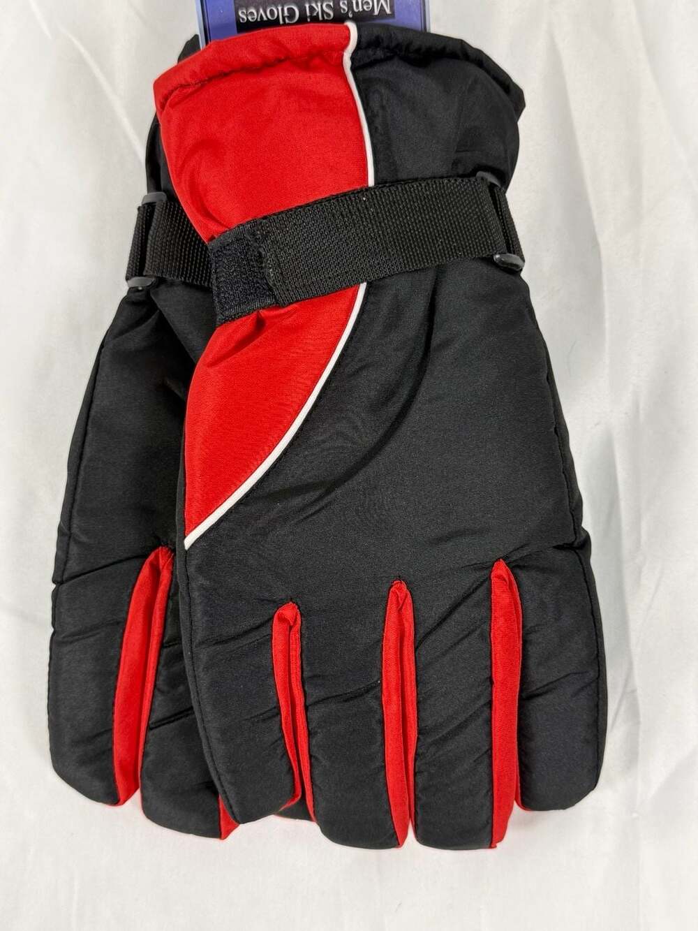 Rugged Wear Men's Ski Gloves Black Red Size L